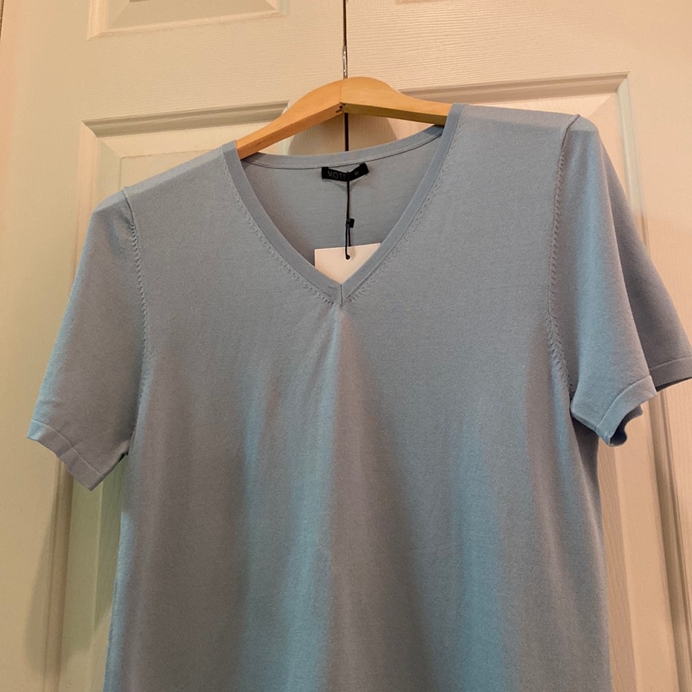 SHEIN Light Blue Silk Blend Sweater
